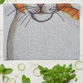 Oranje en witte kat Keukenhanddoeken (Gevouwen)