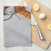 Oranje en witte kat Keukenhanddoeken (Quarter Fold)