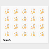 Oranje en Witte Kat Knuffel Kitty Sticker  (Vel)