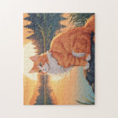 Oranje en Witte Kat Legpuzzel (Verticaal)