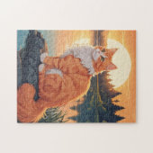 Oranje en Witte Kat Legpuzzel (Horizontaal)