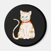 Oranje en Witte Kat Magneet (Voorkant)