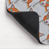 Oranje en witte kat patroon muismat (Hoek)