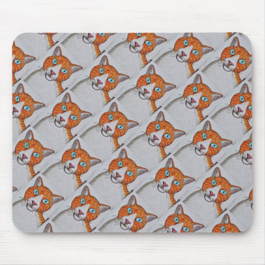Oranje en witte kat patroon muismat (Voorkant)