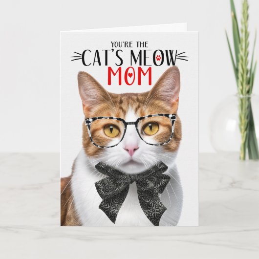 Oranje en witte kat voor mama op Moederdag Feestdagen Kaart (Voorkant)