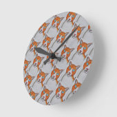oranje en witte kat wandklok (Hoek)