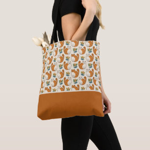Oranje en Witte Katten Naïeve Kunststijl Kleurblok Tote Bag