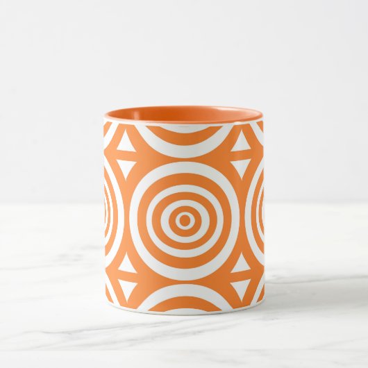 Oranje en witte koffie Mok met Abstract patroon (Midden)