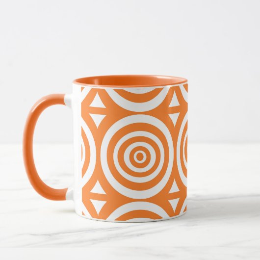 Oranje en witte koffie Mok met Abstract patroon (Links)