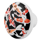 Oranje en witte Koi-vis Keramische Knop (Rechts)