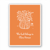 Oranje en witte kookplaat sticker (Voorkant)