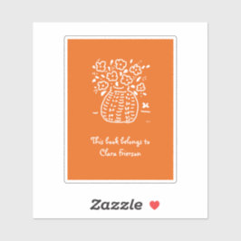 Oranje en witte kookplaat sticker