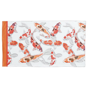 Oranje en witte koolvis kussensloop