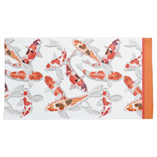 Oranje en witte koolvis kussensloop (Voorkant-Rechts)