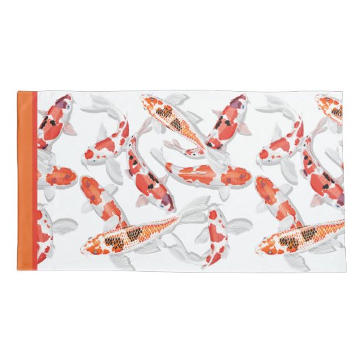 Oranje en witte koolvis kussensloop (Achterkant-Links)