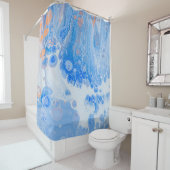 Oranje en witte kwal in water douchegordijn (In situ)