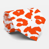 Oranje en witte luipaard stropdas (Opgerold)