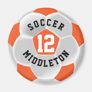 Oranje en witte ⚽ magneet