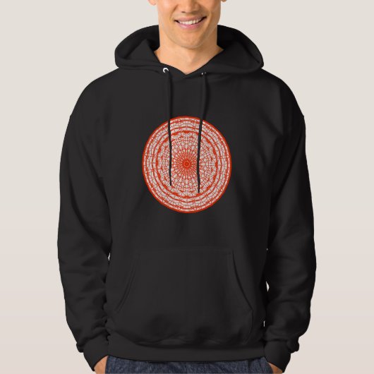 Oranje en witte mandala hoodie (Voorkant)
