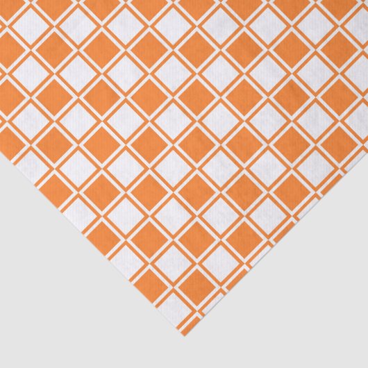 Oranje en witte omlijnde vierkantjes tissuepapier (Detail)
