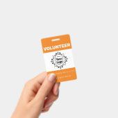 Oranje en witte op maat gemaakte logo vrijwilliger badge (Handheld)