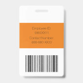 Oranje en witte op maat gemaakte logo vrijwilliger badge (Achterkant)