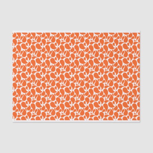 ORANJE EN WITTE PAISLEY-PATRONEN TISSUEPAPIER (Voorkant)