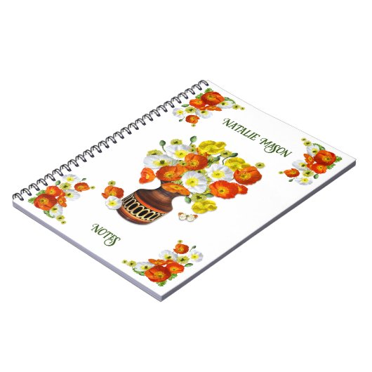  Oranje en Witte Papoea aangepaste tekstlaptop Notitieboek (Linkerzijde)