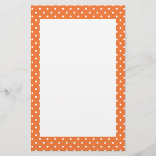 Oranje en witte poka Dot Briefpapier
