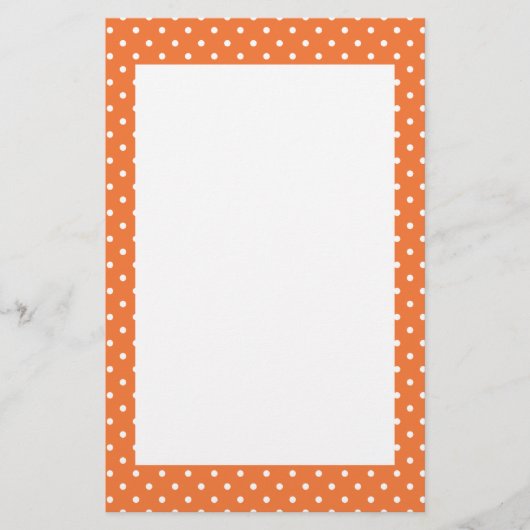 Oranje en witte poka Dot Briefpapier (Voorkant)