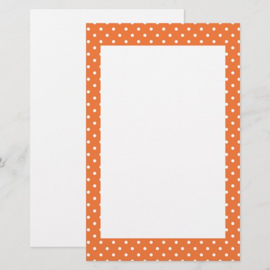 Oranje en witte poka Dot Briefpapier (Voorkant / Achterkant)