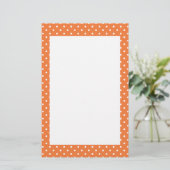 Oranje en witte poka Dot Briefpapier (Staand voorkant)
