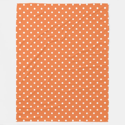 Oranje en witte poka Dot Fleece Deken (Voorkant)