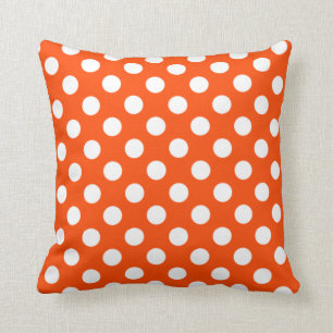 Oranje en witte poka Dot Pillow Kussen
