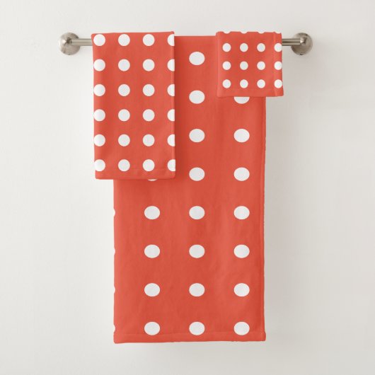 Oranje en witte poka Dots Bad Handdoek (Insitu)