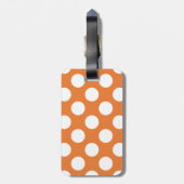 Oranje en witte poka Dots Bagagelabel (Achterkant verticaal)