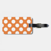 Oranje en witte poka Dots Bagagelabel (Achterkant horizontaal)