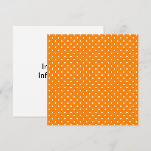 Oranje en witte poka dots blanco kaart (Voorkant / Achterkant)