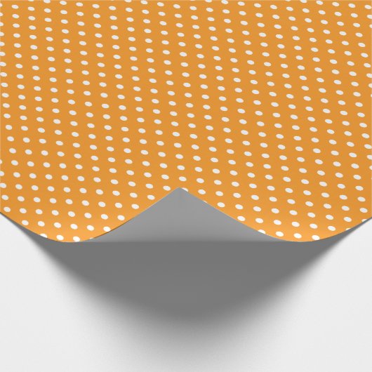 Oranje en witte poka Dots Cadeaupapier (Hoek)