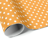 Oranje en witte poka Dots Cadeaupapier (Rol Hoek)