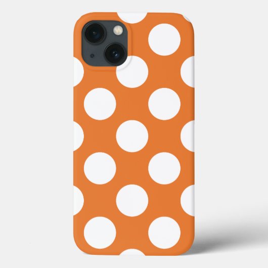 Oranje en witte poka Dots Case-Mate iPhone Case (Achterkant)