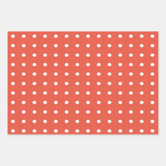 Oranje en witte poka Dots Inpakpapier Vel (Voorkant 3)