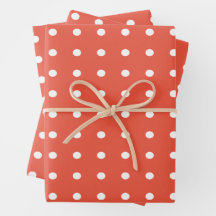 Oranje en witte poka Dots