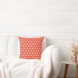 Oranje en witte poka Dots Kussen