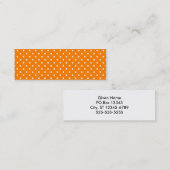 Oranje en witte poka Dots Mini Visitekaartje (Voorkant / Achterkant)