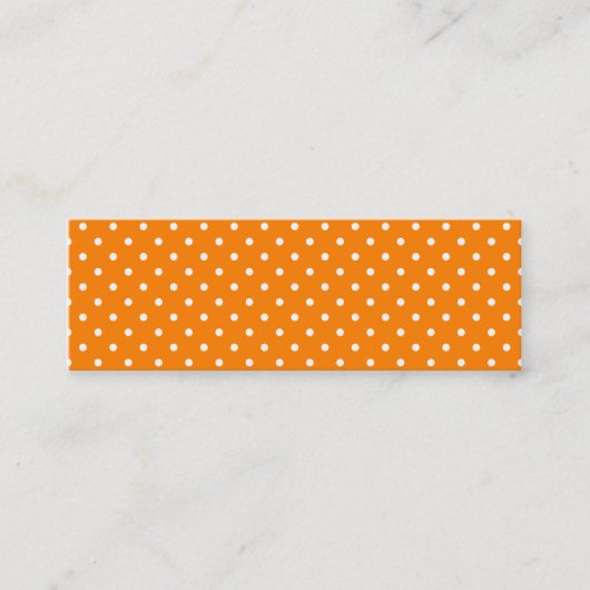 Oranje en witte poka Dots Mini Visitekaartje (Voorkant)