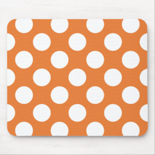 Oranje en witte poka Dots Muismat