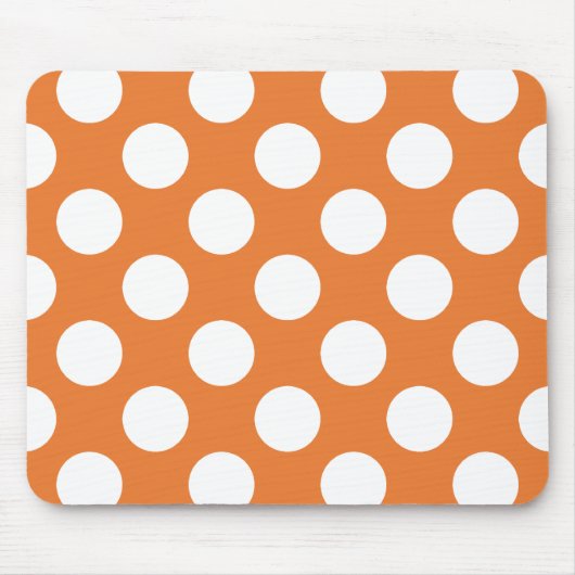 Oranje en witte poka Dots Muismat (Voorkant)