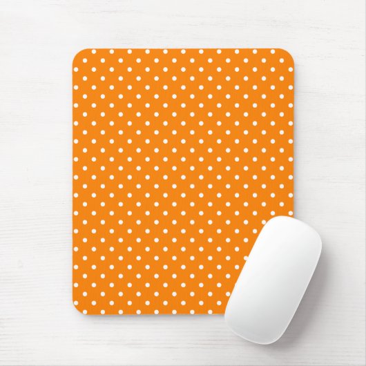 Oranje en witte poka Dots Muismat (Met muis)