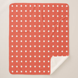 Oranje en witte poka Dots Sherpa Deken
